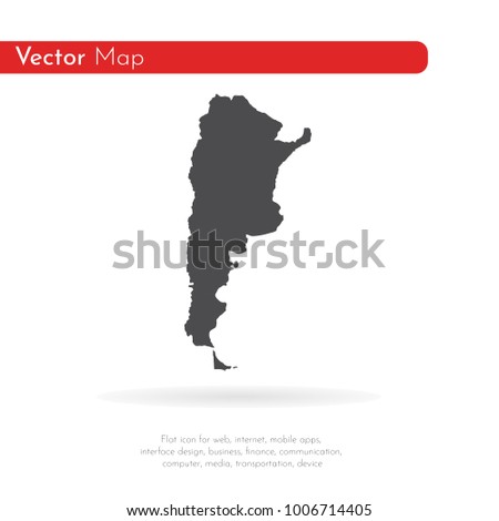 Vector map Argentina. Isolated vector Illustration. Black on White background. EPS 10 Illustration.