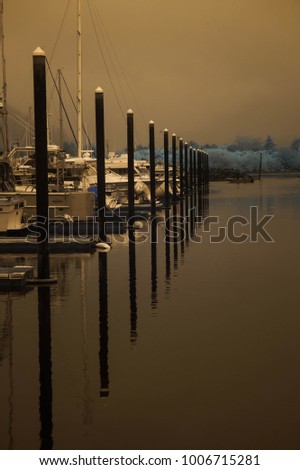 Infrared boat docks with reflection