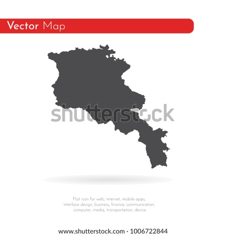 Vector map Armenia. Isolated vector Illustration. Black on White background. EPS 10 Illustration.