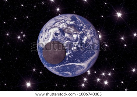 Earth from space with a dramatic view. The elements of this image furnished by NASA.
