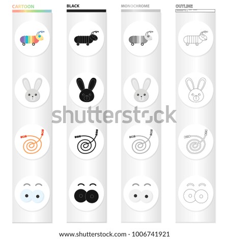 Children's toy cartoon icons in set collection for design. Game and bauble vector symbol stock web illustration.