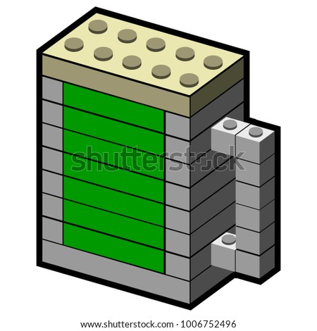Beer mug built on building blocks, Patrick day vector illustration