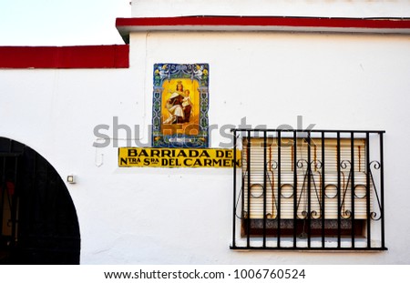 Street sign in neighborhood of our Lady of Carmen Fuerteventura Canary Islands