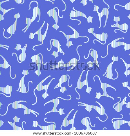 Pretty cat pattern,
I made the illustration of a pretty kitten,
I continue seamlessly,
