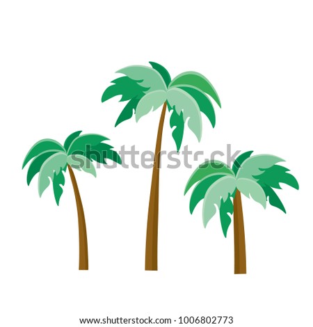 Tree Palm Beach Illustrator Isolated icon. Cartoon style. Game Content