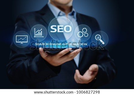 SEO Search Engine Optimization Marketing Ranking Traffic Website Internet Business Technology Concept. Royalty-Free Stock Photo #1006827298