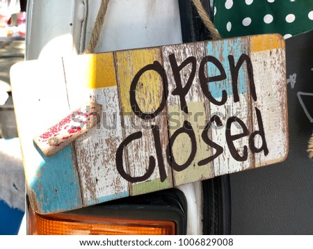 Signs open and closed