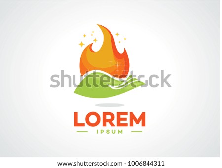 Safe Fire Logo Template Design Vector, Emblem, Design Concept, Creative Symbol, Icon
