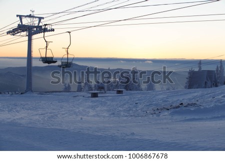 Sheregesh Ski resort 2018, morning