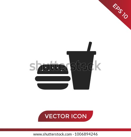 Burger and soda icon vector