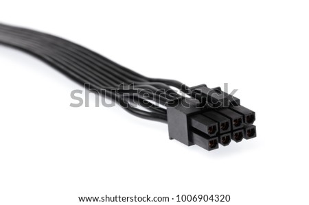 power cable 30cm dual PSU power supply 8 pin isolated on a white background