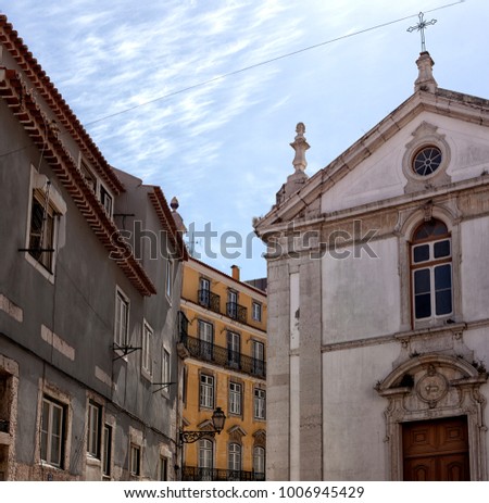 Architecture of the historic part of Lisbon, Portugal.