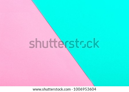 Pink and turquoise color paper texture background. Trend colors, geometric paper background. Colorful of soft paper background.
