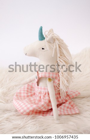 handmade unicorn doll rag-doll 