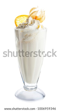 Milkshake lemon on white background