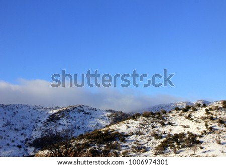 background snowy mountain Hermon