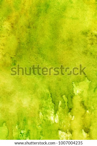 vertical green-yellow watercolor background, watercolor effect with color