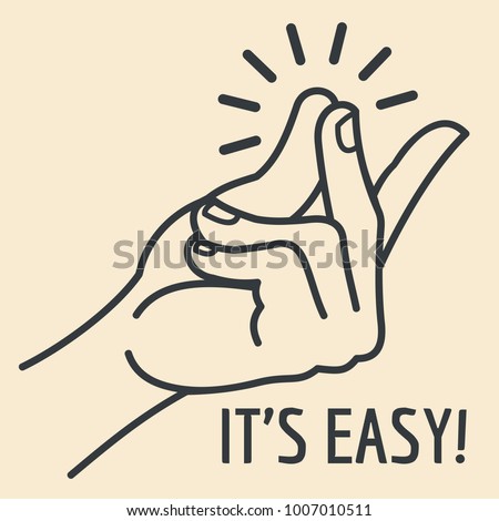 Outline hand with snapping finger gesture. Living easy concept vector background. Gesture hand finger snap and expression illustration Royalty-Free Stock Photo #1007010511