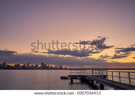 Sunrise over Perth City, Western Australia