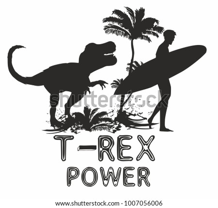 Dinosaur trex  tshirt graphic design vector art