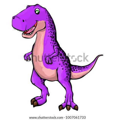 Isolated illustration of a cartoon Tyrannosaurus
