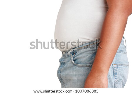 FAT MAN IN VERY TIGHT JEANS Stock 