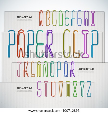 Vector Alphabet Shaped Paper Clip