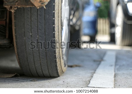 
wheel tire Ground floor Background blur