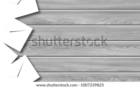 Postage and packing service - Envelope frame on a wood background.