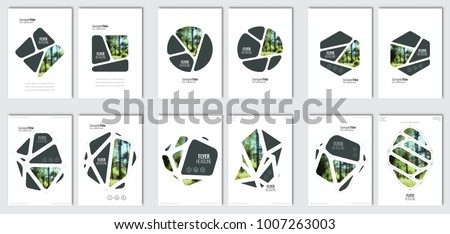 Flyer layout template. Vector brochure background set with elements for magazine, cover, poster, layout design. A4 size.  Royalty-Free Stock Photo #1007263003