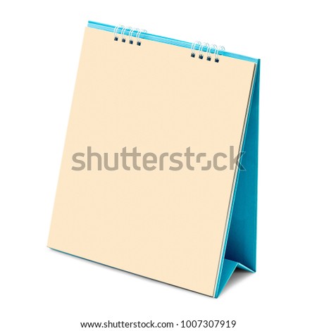 Blank desktop calendar isolated on white background with clipping path