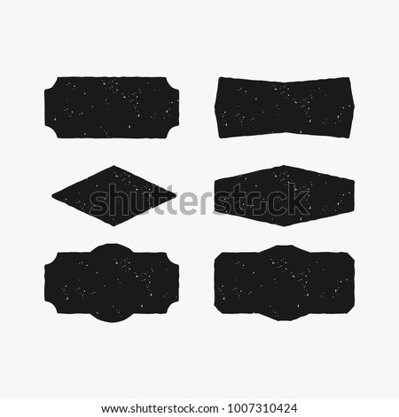 Rustic black banner and frame vector  collection isolated on white background