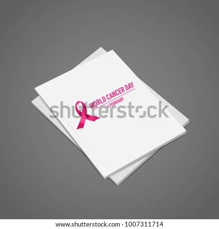 World cancer day. February 4. World cancer day design background with pink ribbon. Vector Illustration.