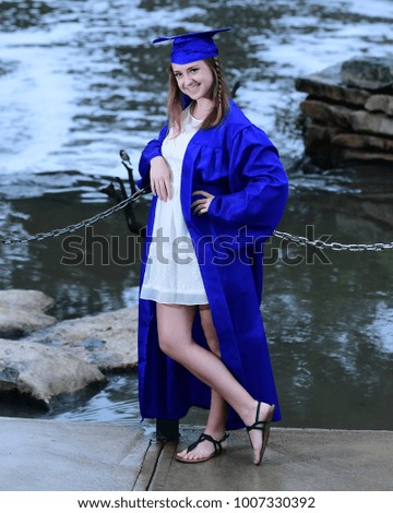 High School Senior Posing for Senior Pictures at a local water park