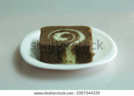 cake on a white plate