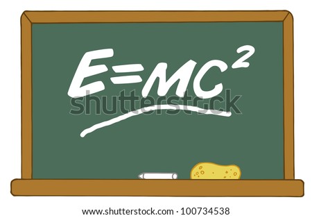 The Mass Energy Equivalence Equation E Equals MC2 On A Chalk Board