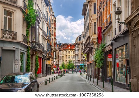 Street in Brussels Royalty-Free Stock Photo #1007358256