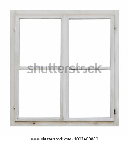 Old wooden window on white background Royalty-Free Stock Photo #1007400880
