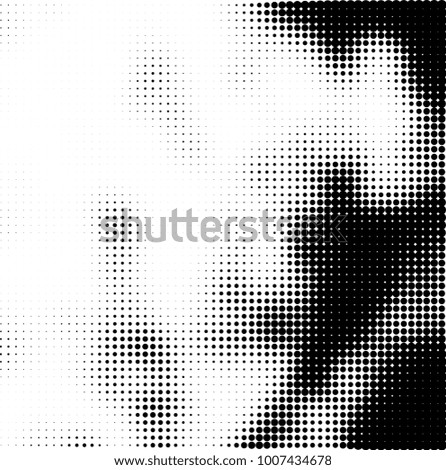 Halftone black and white. Vector monochrome abstract texture of dots. Fantastic background the modern vintage print on business cards, labels, stickers