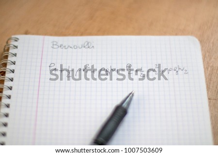 Bernoulli's theorem on a paper. Royalty-Free Stock Photo #1007503609