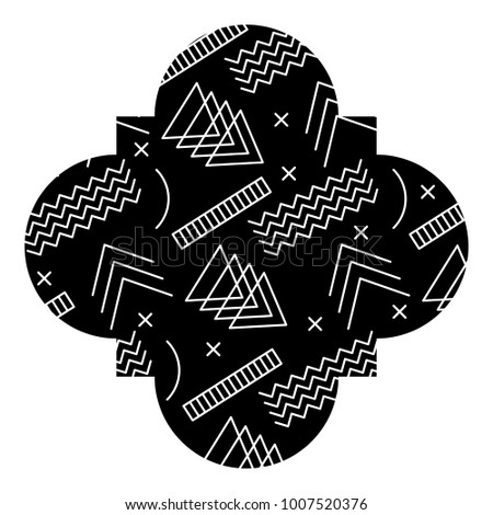 seamless pattern label shape with geometric memphis style