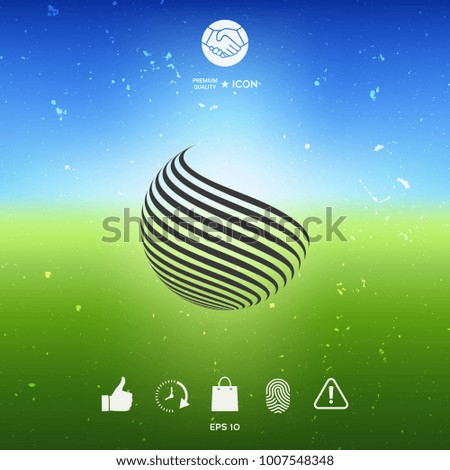 Earth logo design with stripes