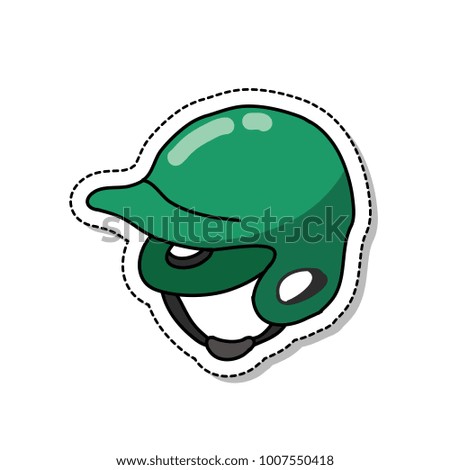 baseball helmet doodle icon