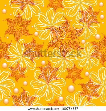 abstract seamless pattern with flowers. Vector background