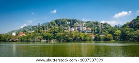 Kandy lake located in the centre of the city, Sri Lanka, Asia