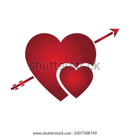 Heart shape with an arrow