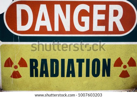 DANGER RADIATION warning display