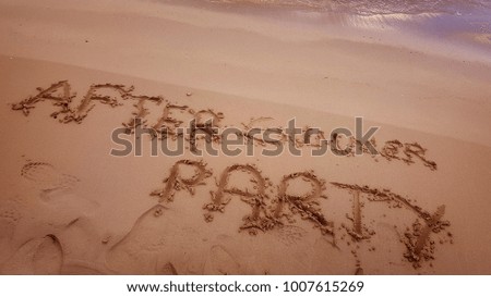 Handwritting after summer party on the beach