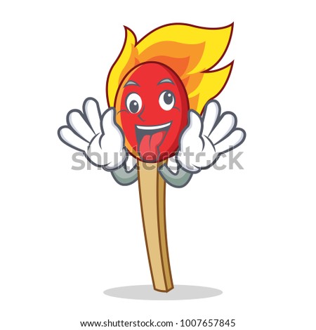 Crazy match stick mascot cartoon