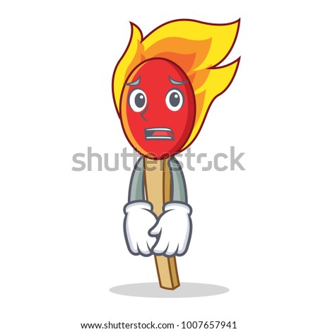 Afraid match stick mascot cartoon